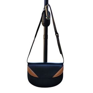 Valentina Fiore Italian Leather Saddle Crossbody Bag